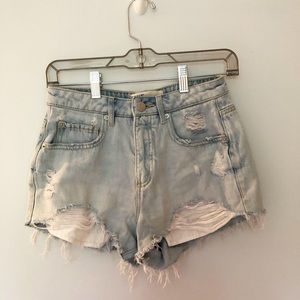 Garage Highwaisted Ripped Jean Shorts